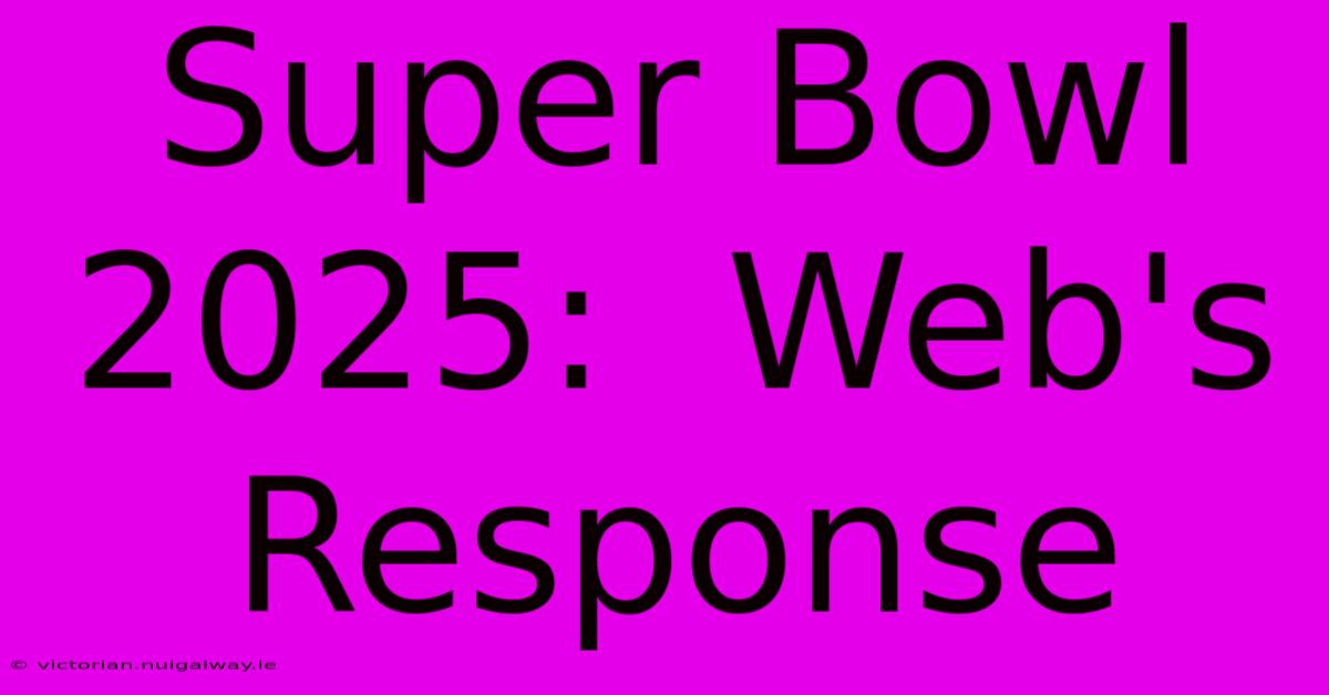 Super Bowl 2025:  Web's Response