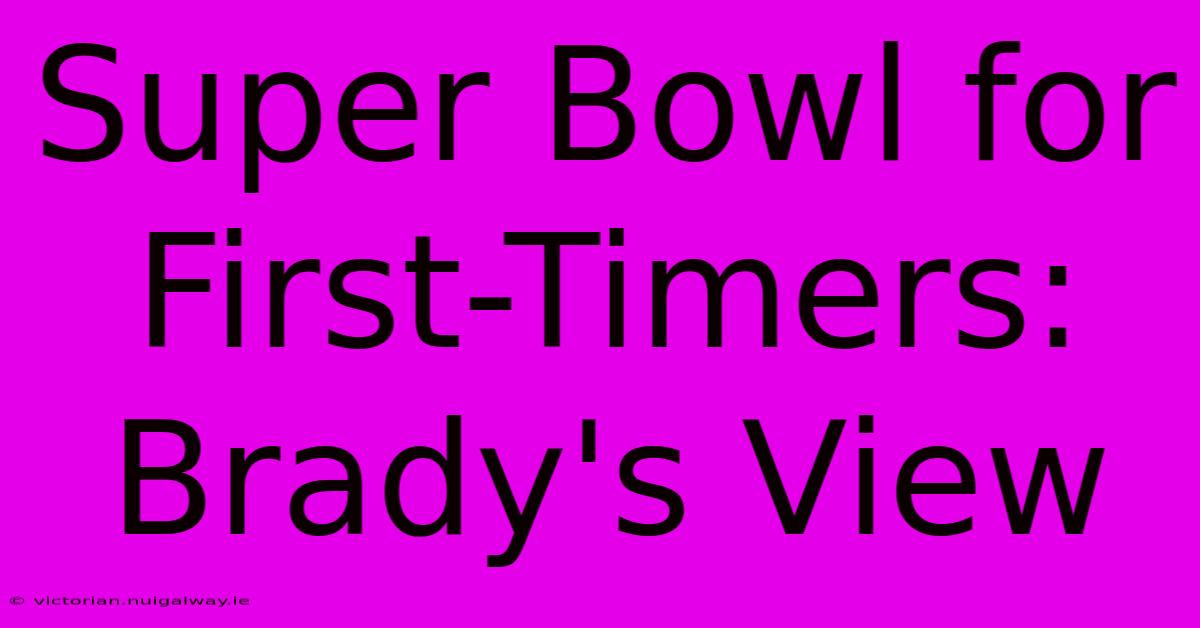 Super Bowl For First-Timers: Brady's View