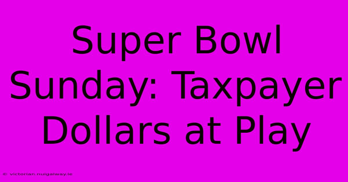 Super Bowl Sunday: Taxpayer Dollars At Play