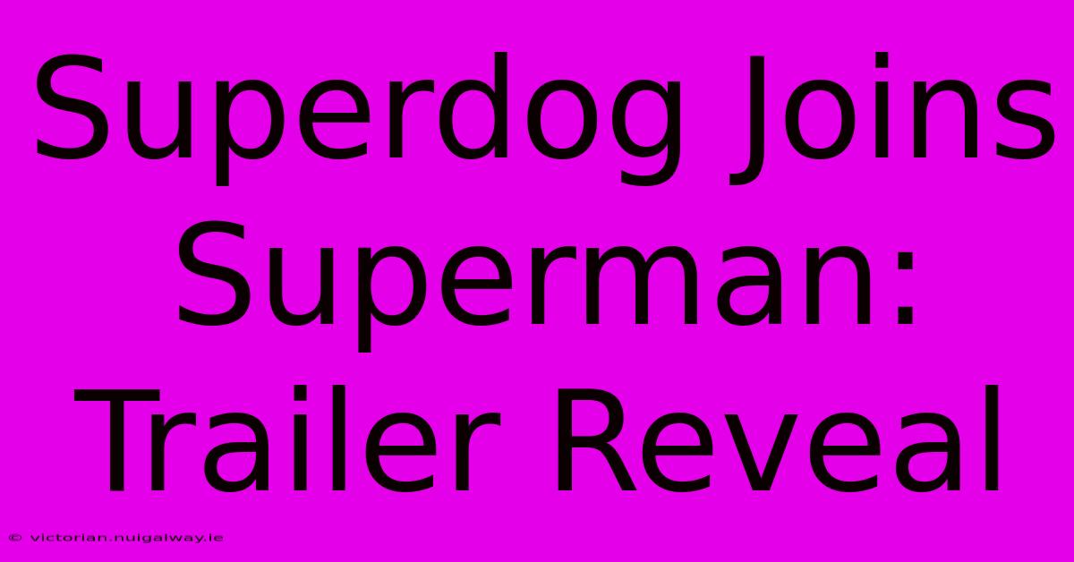 Superdog Joins Superman: Trailer Reveal