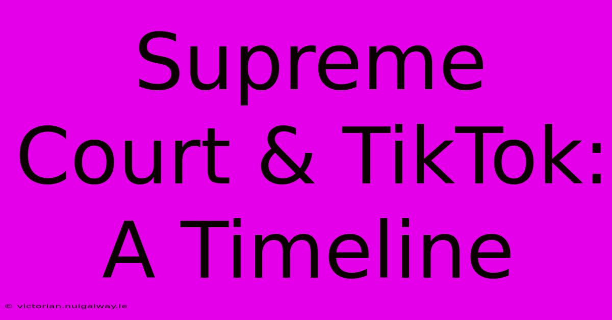 Supreme Court & TikTok: A Timeline