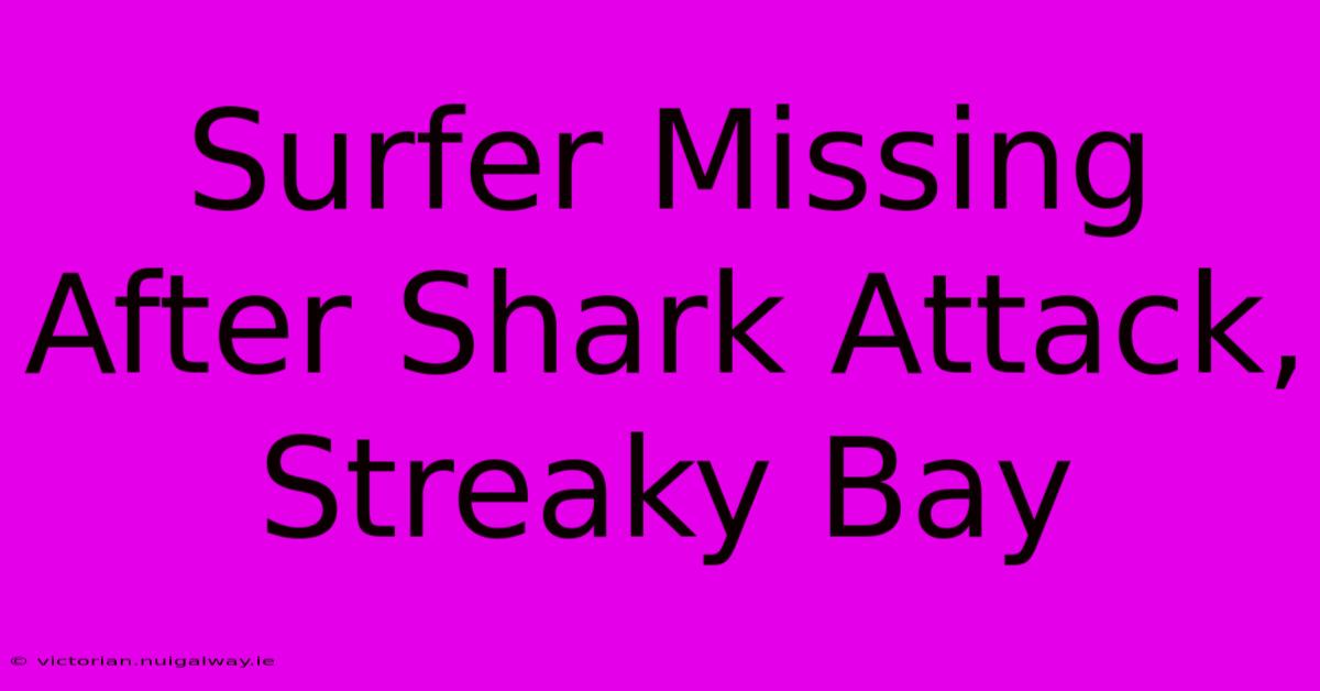 Surfer Missing After Shark Attack, Streaky Bay