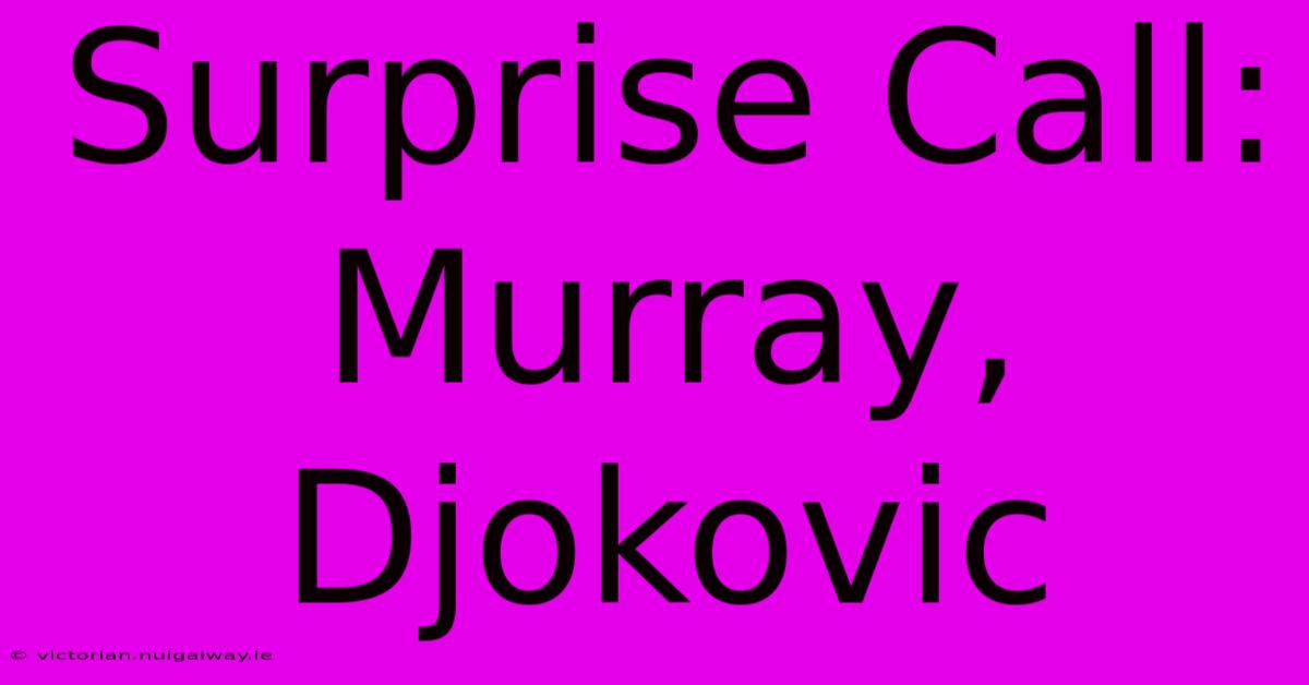 Surprise Call: Murray, Djokovic