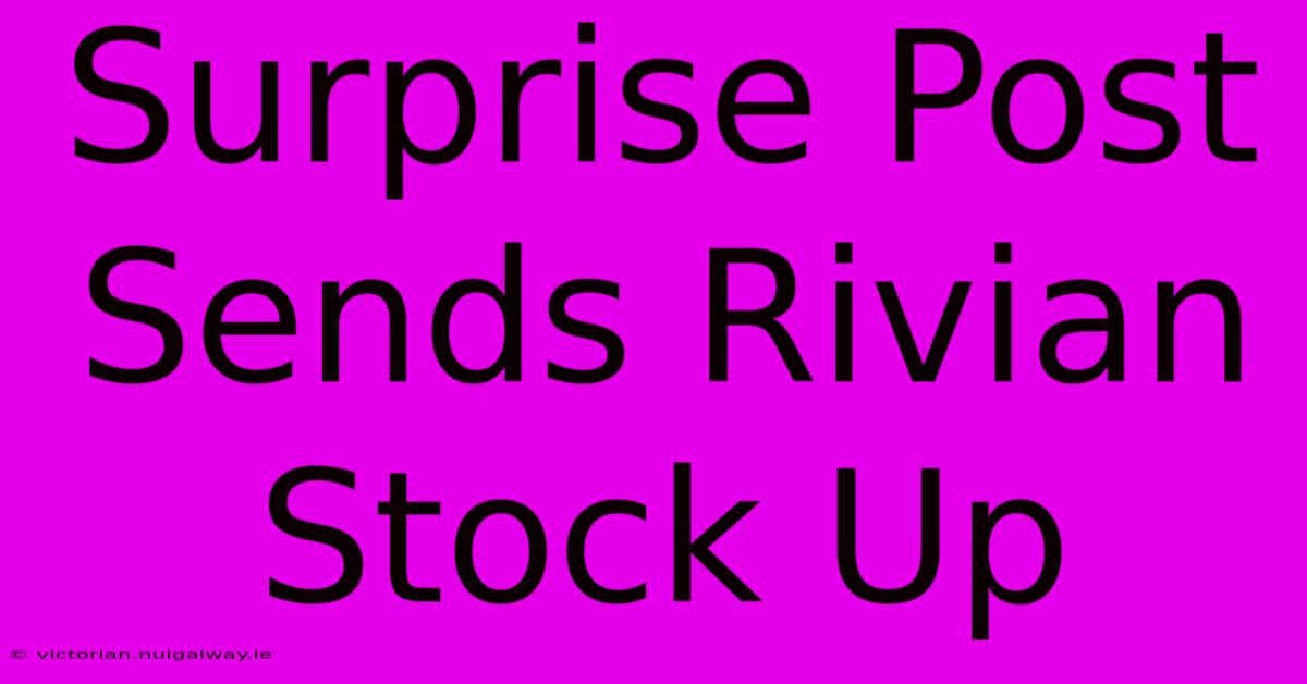 Surprise Post Sends Rivian Stock Up