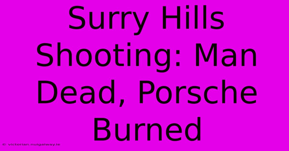 Surry Hills Shooting: Man Dead, Porsche Burned