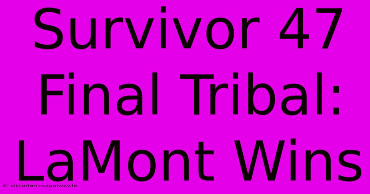 Survivor 47 Final Tribal: LaMont Wins