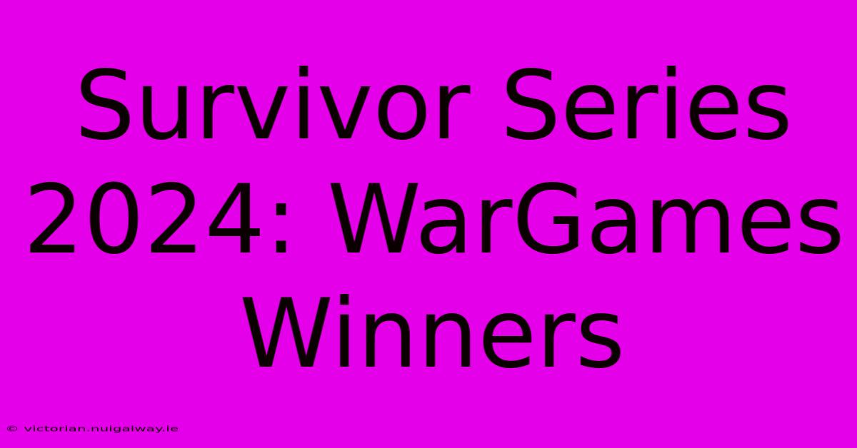 Survivor Series 2024: WarGames Winners