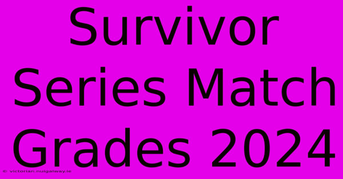 Survivor Series Match Grades 2024