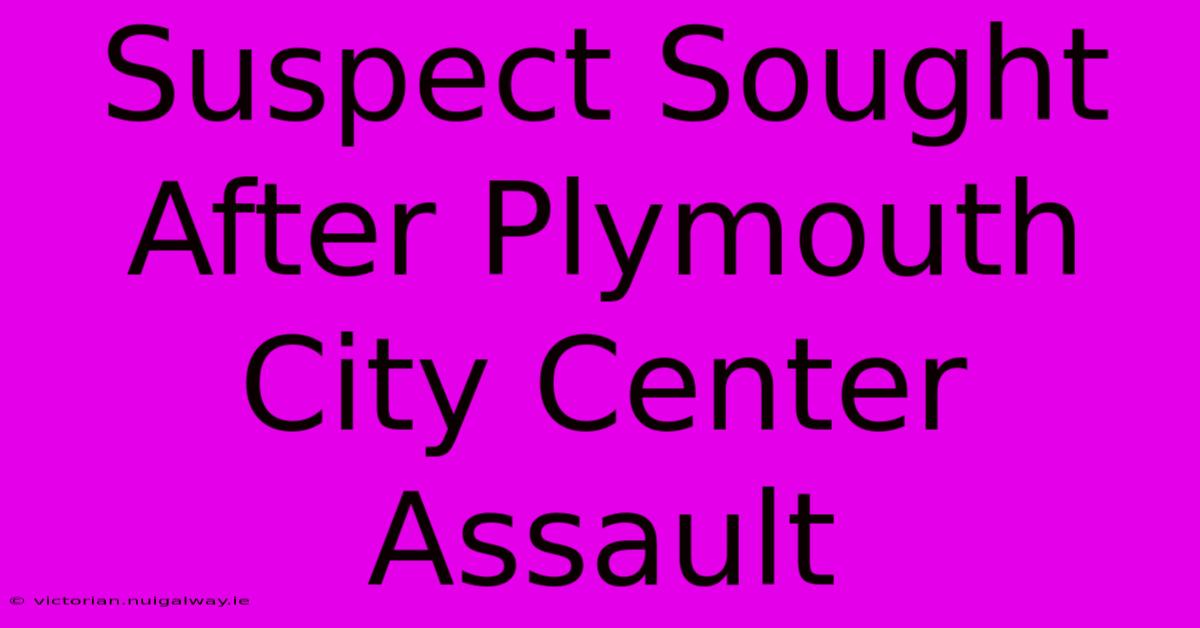 Suspect Sought After Plymouth City Center Assault