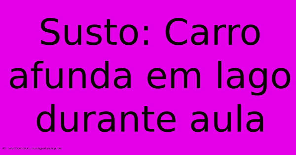 Susto: Carro Afunda Em Lago Durante Aula