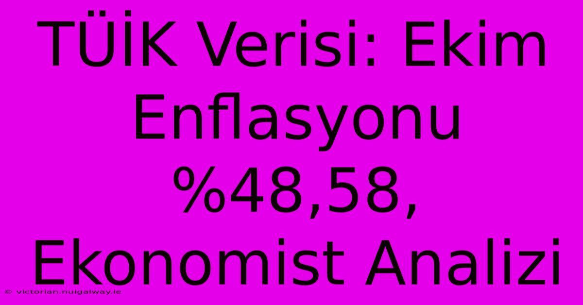 TÜİK Verisi: Ekim Enflasyonu %48,58, Ekonomist Analizi