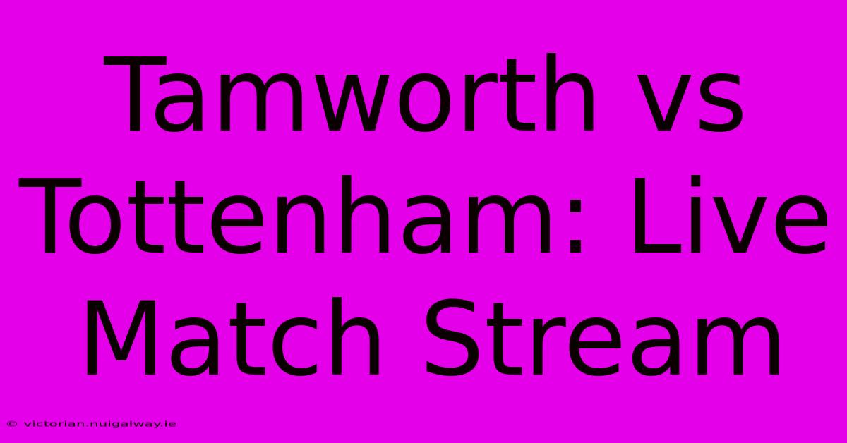 Tamworth Vs Tottenham: Live Match Stream