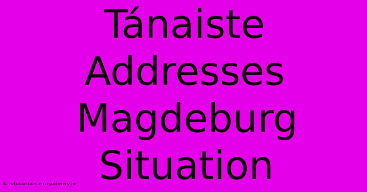 Tánaiste Addresses Magdeburg Situation