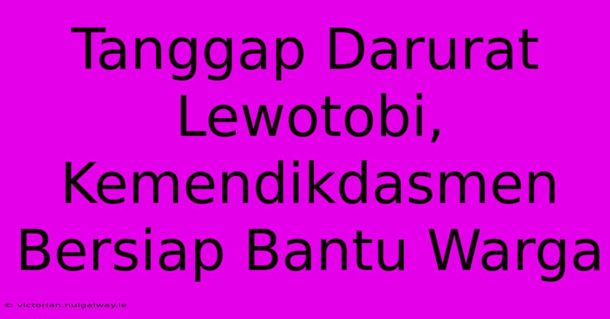 Tanggap Darurat Lewotobi, Kemendikdasmen Bersiap Bantu Warga 