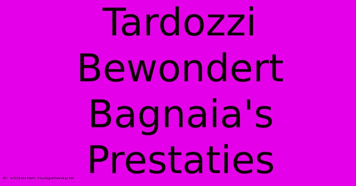 Tardozzi Bewondert Bagnaia's Prestaties