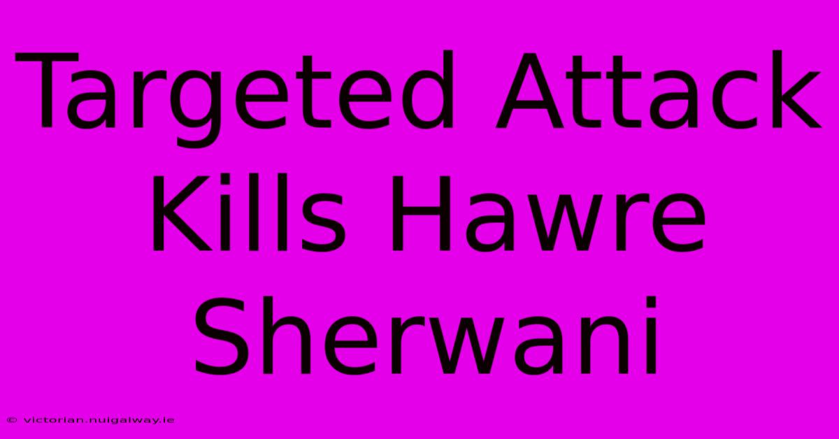 Targeted Attack Kills Hawre Sherwani