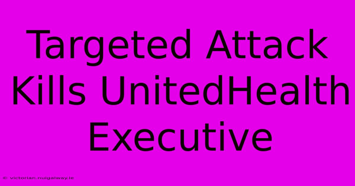 Targeted Attack Kills UnitedHealth Executive