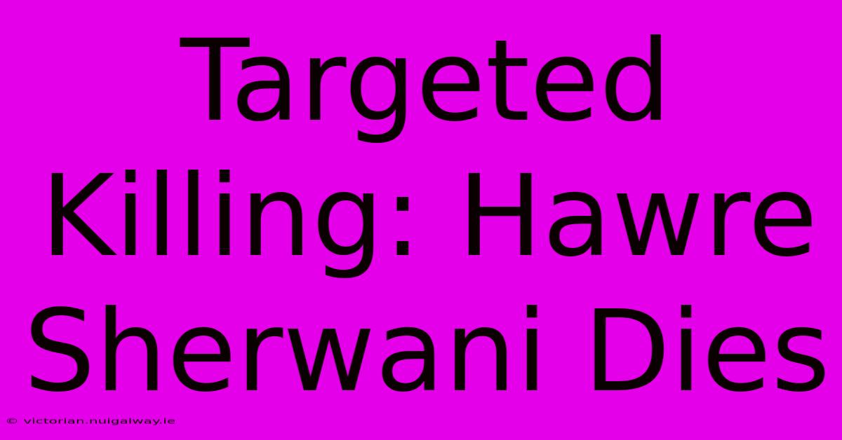 Targeted Killing: Hawre Sherwani Dies