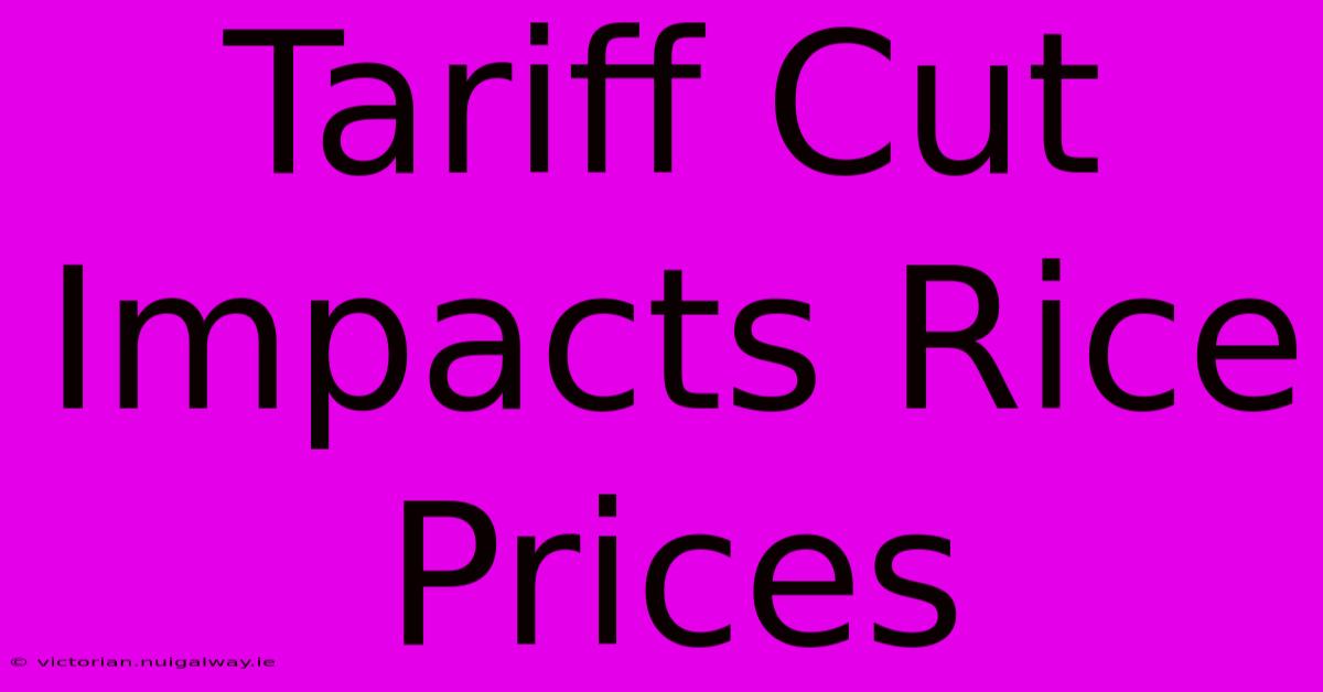 Tariff Cut Impacts Rice Prices