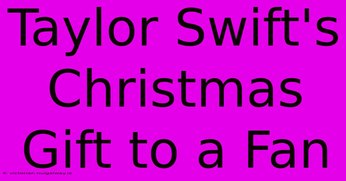 Taylor Swift's Christmas Gift To A Fan