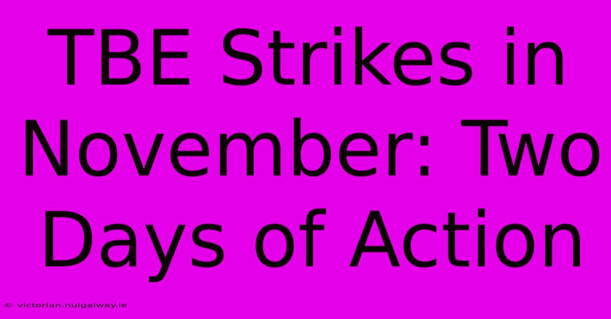 TBE Strikes In November: Two Days Of Action