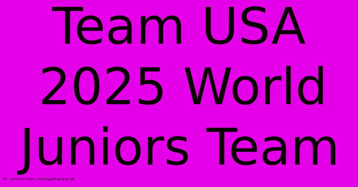 Team USA 2025 World Juniors Team