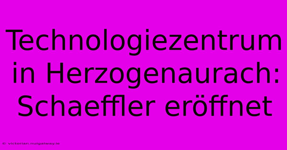 Technologiezentrum In Herzogenaurach: Schaeffler Eröffnet 