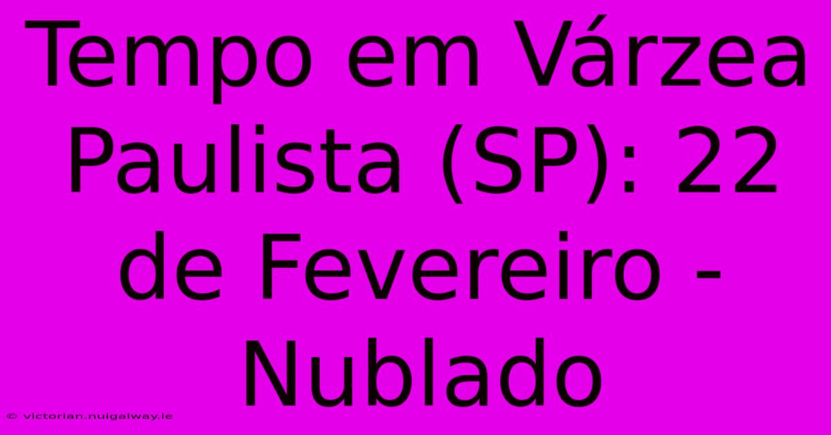 Tempo Em Várzea Paulista (SP): 22 De Fevereiro - Nublado