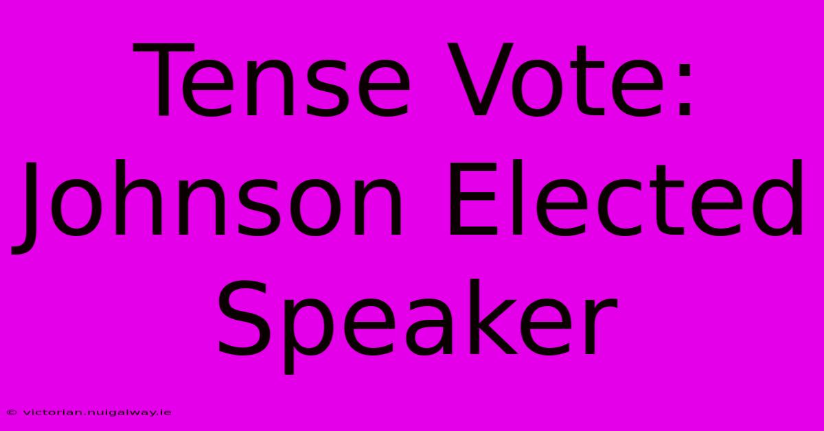 Tense Vote: Johnson Elected Speaker