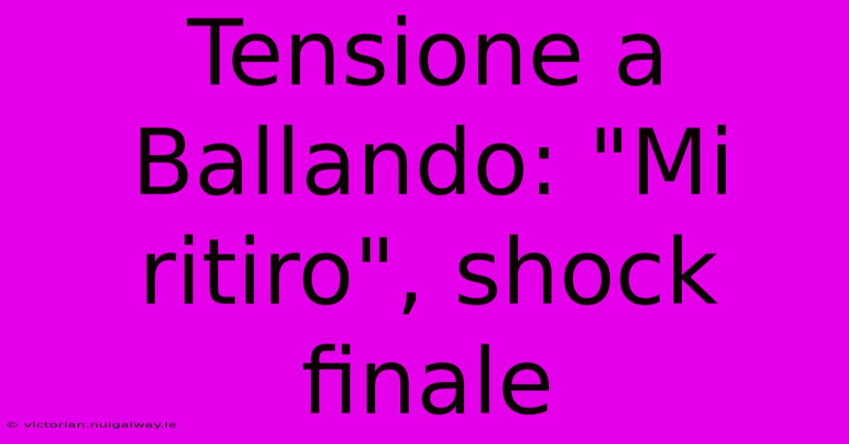 Tensione A Ballando: 