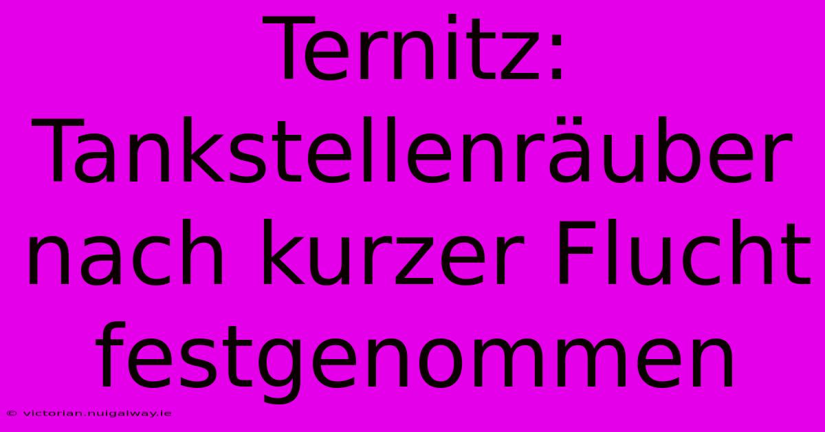 Ternitz: Tankstellenräuber Nach Kurzer Flucht Festgenommen