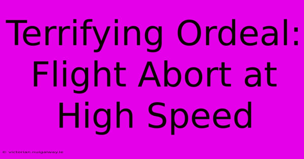 Terrifying Ordeal: Flight Abort At High Speed