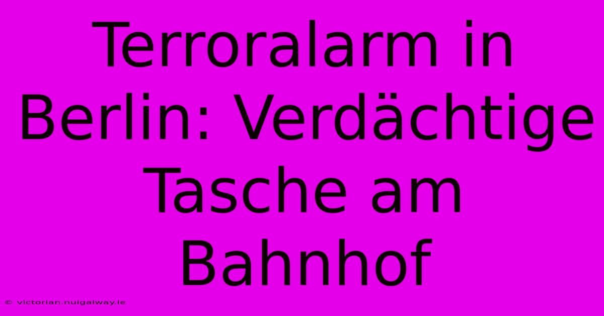 Terroralarm In Berlin: Verdächtige Tasche Am Bahnhof