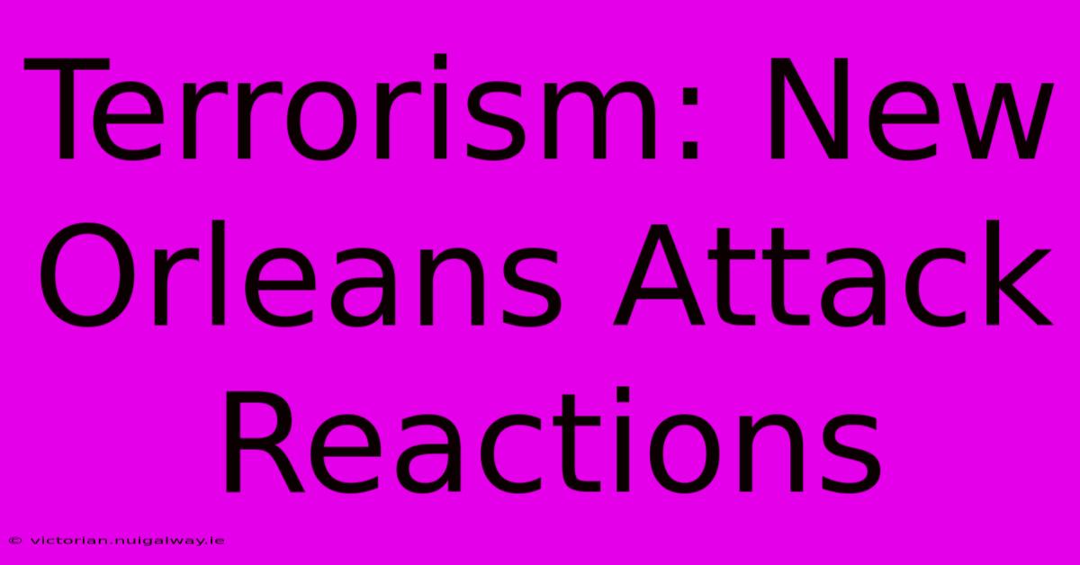 Terrorism: New Orleans Attack Reactions