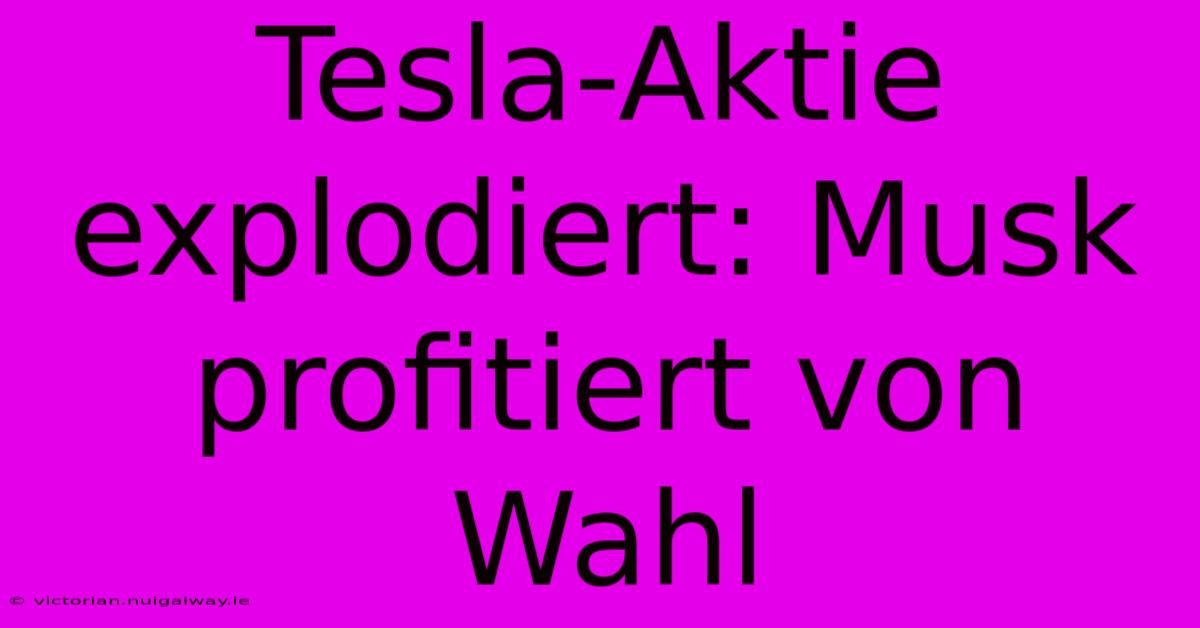 Tesla-Aktie Explodiert: Musk Profitiert Von Wahl