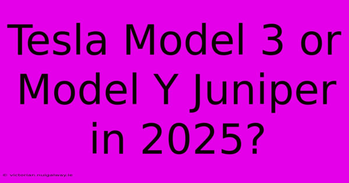 Tesla Model 3 Or Model Y Juniper In 2025?