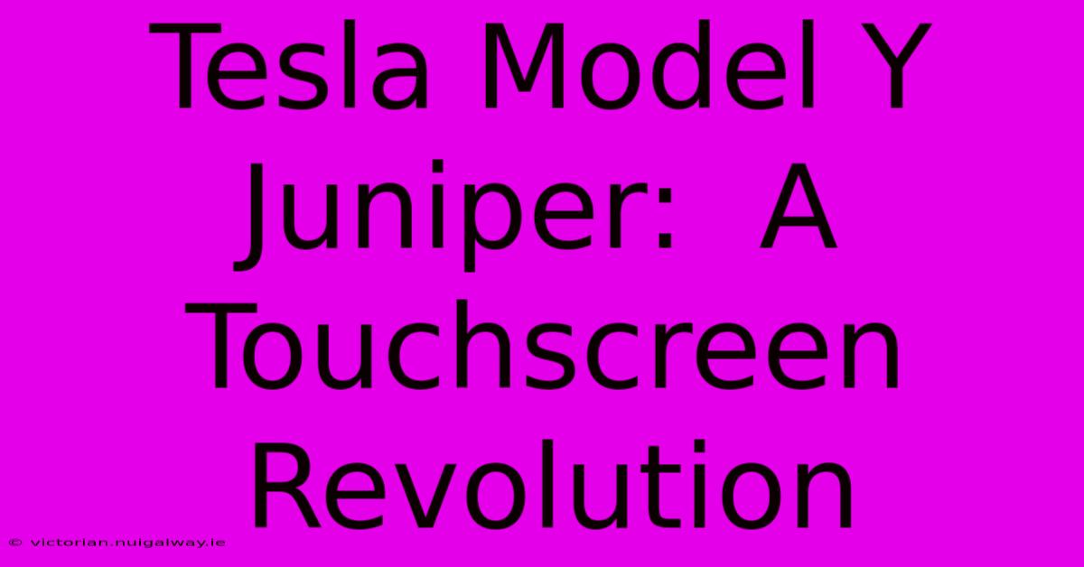 Tesla Model Y Juniper:  A Touchscreen Revolution