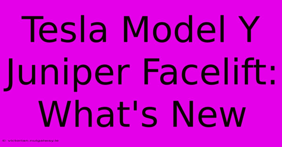 Tesla Model Y Juniper Facelift: What's New