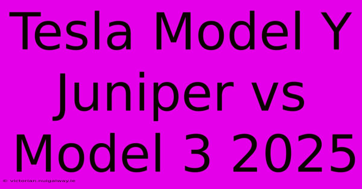 Tesla Model Y Juniper Vs Model 3 2025