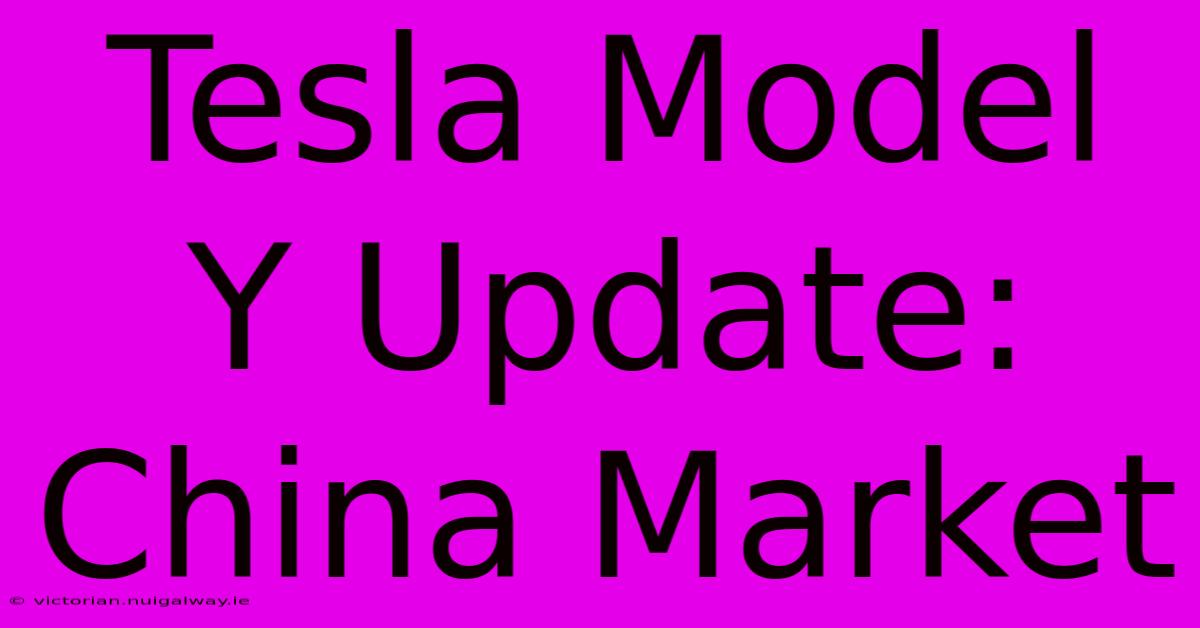 Tesla Model Y Update: China Market