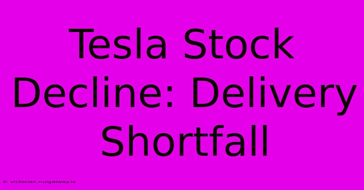 Tesla Stock Decline: Delivery Shortfall