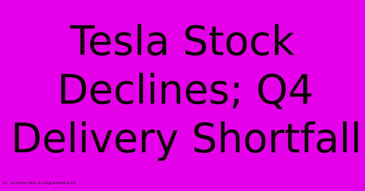 Tesla Stock Declines; Q4 Delivery Shortfall