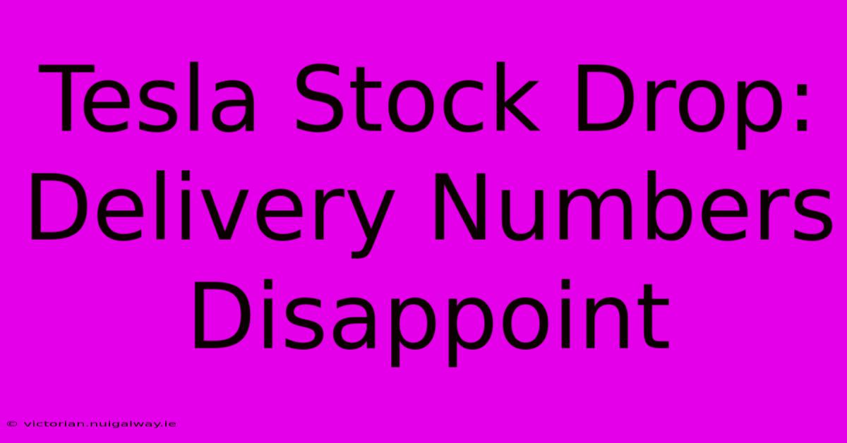 Tesla Stock Drop:  Delivery Numbers Disappoint