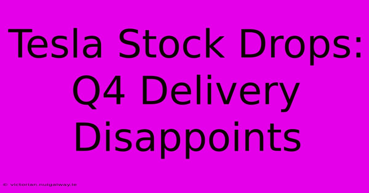 Tesla Stock Drops: Q4 Delivery Disappoints