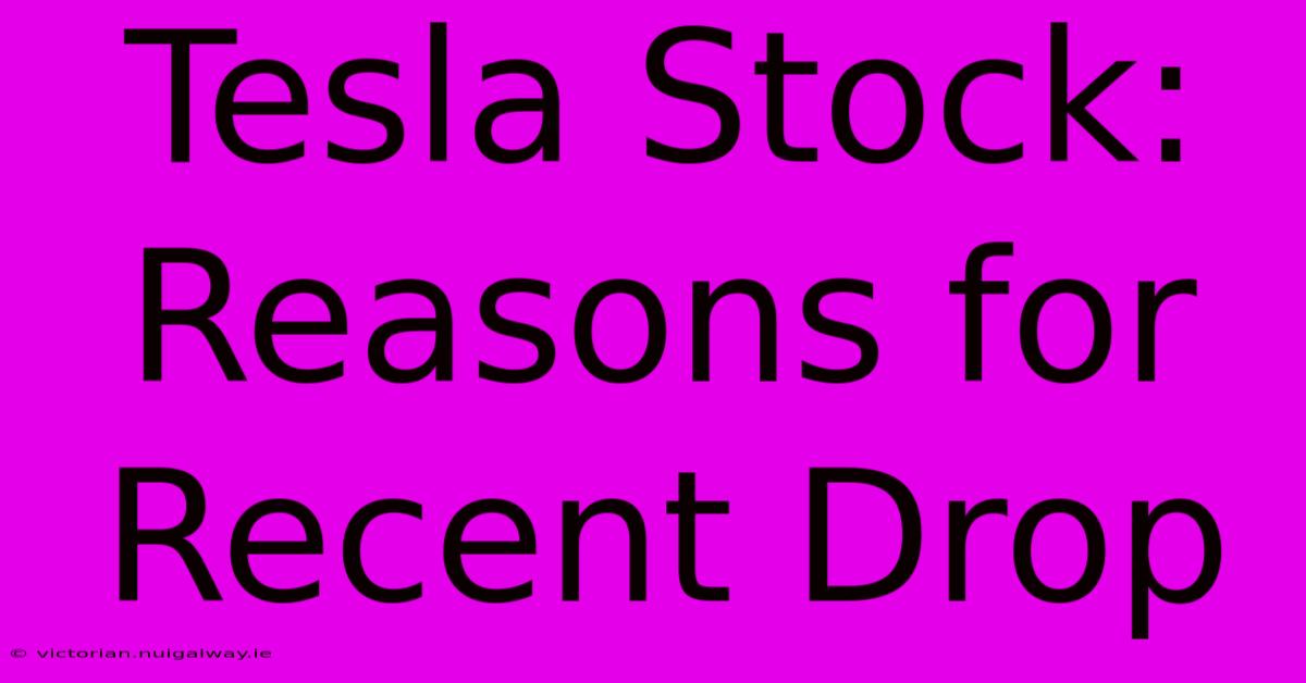 Tesla Stock: Reasons For Recent Drop