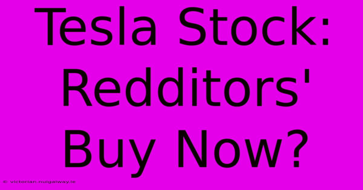 Tesla Stock: Redditors' Buy Now?