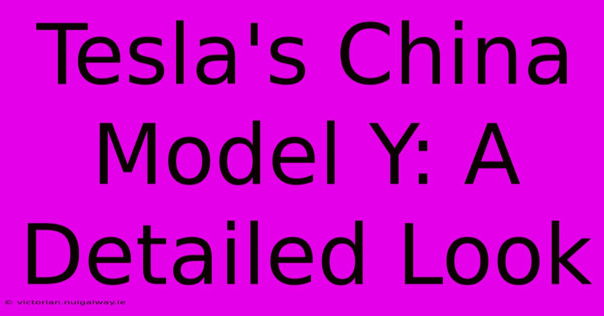 Tesla's China Model Y: A Detailed Look