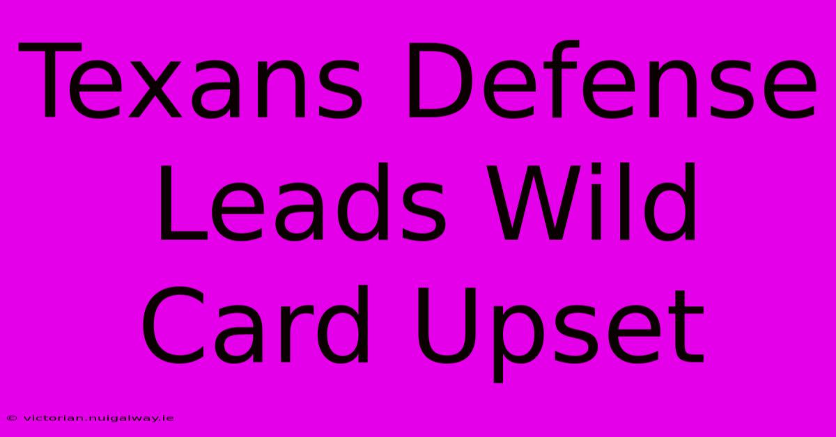 Texans Defense Leads Wild Card Upset