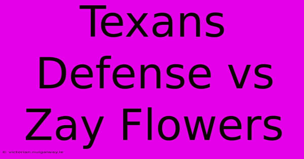 Texans Defense Vs Zay Flowers