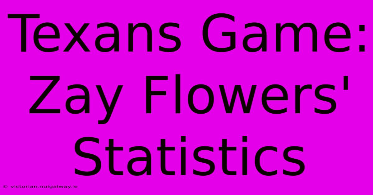 Texans Game: Zay Flowers' Statistics